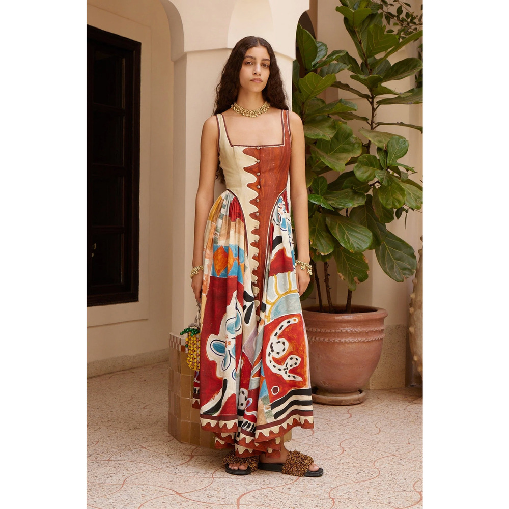 Alemais michelle square neck midi dress - Picture 2 of 6